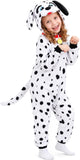 Kids Dalmatian Costume for Girls & Boys - 3D Hooded Animal Jumpsuit for Halloween Party