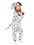 Kids Dalmatian Costume for Girls & Boys - 3D Hooded Animal Jumpsuit for Halloween Party