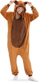 Adult Capybara Onesie Costume - 3D Hooded Animal One-Piece Pajama for Halloween Men Women