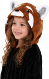 Kids Red Panda Costume for Girls & Boys - 3D Hooded Animal Jumpsuit Costume for Halloween Party