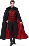 Men's Victorian Gothic Vampire Costume, Halloween Dress-Up Outfit with Cape and Accessories