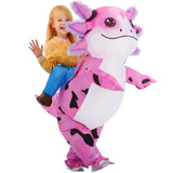 Inflatable Axolotl Costume Kids, Funny Ride-on Blow Up Outfit