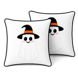 Halloween Pillow Covers 18x18 Set of 2, Witch Hat Ghost Cases