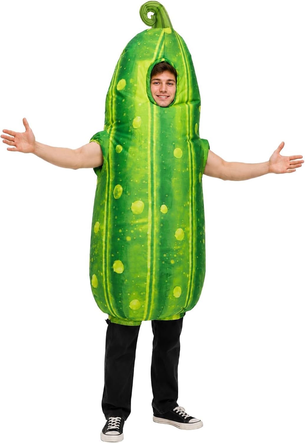 Inflatable Cucumber Costume for Adults, Funny Blow Up Costumes for Halloween Cosplay Parties