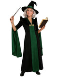 Witches Costumes for Women, 3PCS Gothic Witch Dress | Women witches costumes with pointed hat and glasses, classic black & green wizard professor cosplay gown