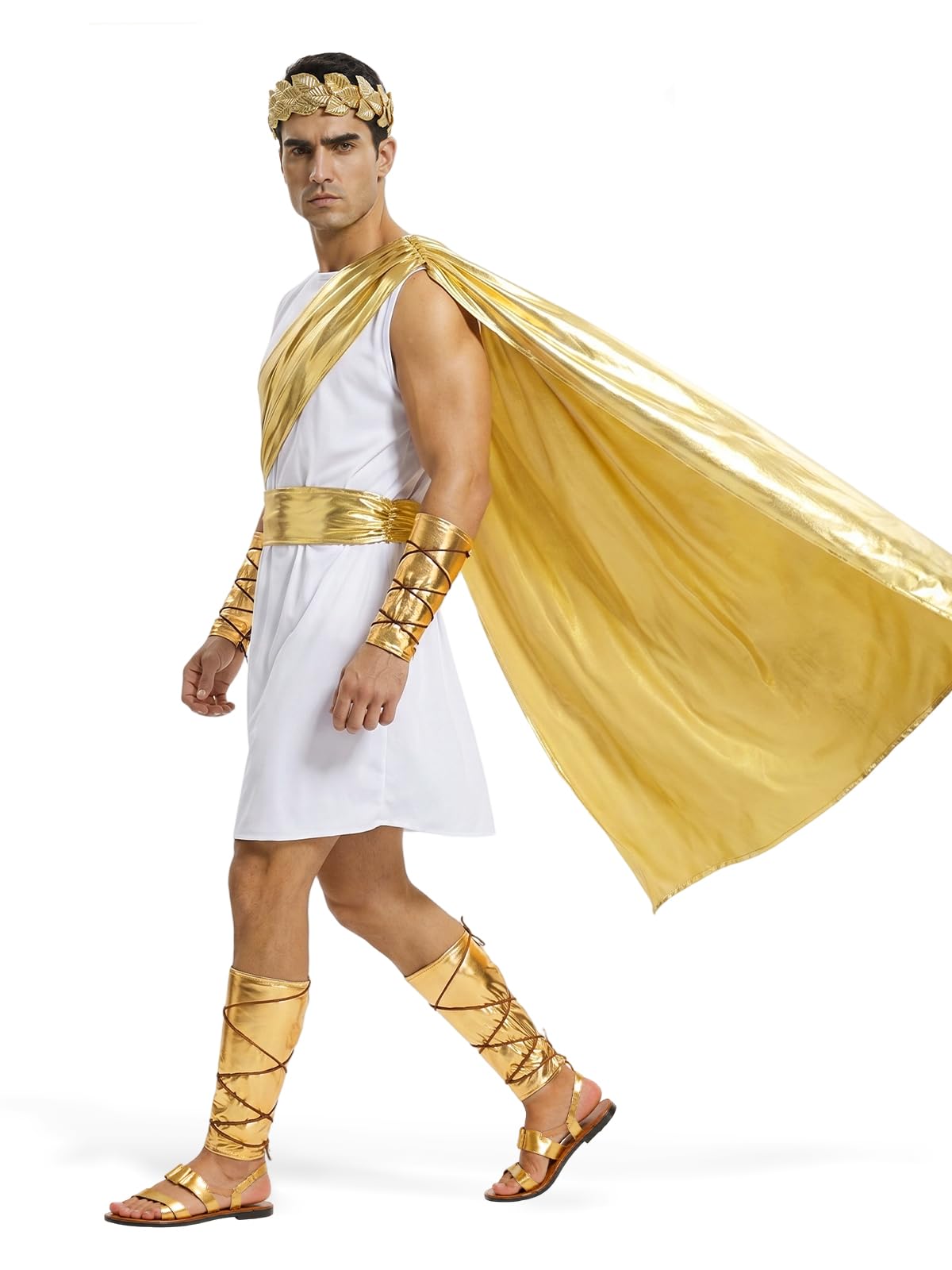 Mens Greek God Costume Adult Greek Mythology Costume Toga Costumes Roman Toga With Accessories Halloween Costume