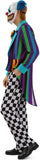 Adult Blue Scary Clown Costume for Men Halloween Horror Cosplay Dress Up Party
