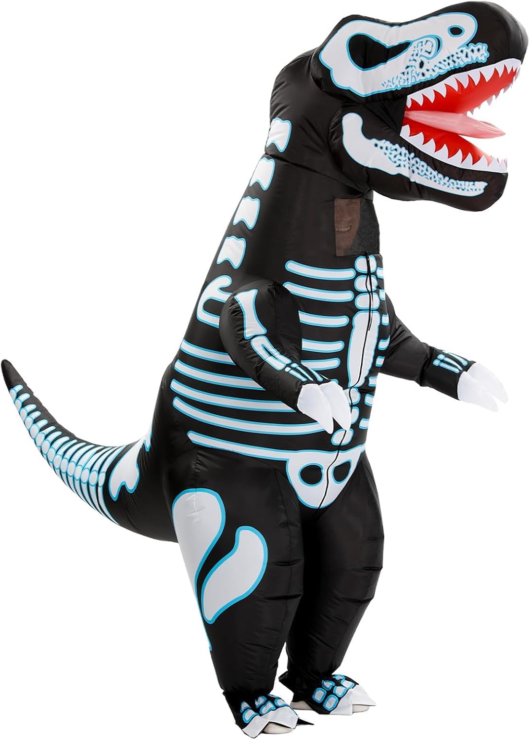 Skeleton T-Rex Inflatable Halloween Costume for Adults