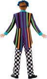 Adult Blue Scary Clown Costume for Men Halloween Horror Cosplay Dress Up Party