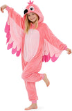 Kids Flamingo Costume for Girls & Boys - 3D Hooded Animal Jumpsuit for Halloween Party