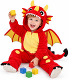Toddler Dinosaur Costume, 3D Hooded Animal Jumpsuit for Halloween, 2-4T