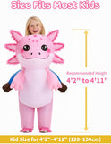 Inflatable Axolotl Costume for Kids – Funny Blow Up Ride on Costumes for Halloween & Cosplay Parties