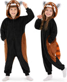 Kids Red Panda Costume for Girls & Boys - 3D Hooded Animal Jumpsuit Costume for Halloween Party