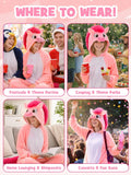 Adult Pink Horse Onesie Costume - 3D Hooded Animal One-Piece Pajama for Halloween Men Women