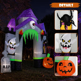 10FT Halloween Inflatable Archway Outdoor Decorations, Blow Up Ghost Arch with Built-in Bright LEDs, Yard Lawn Garden Party Decor