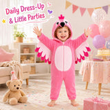 Toddler Flamingo Costume for Girls & Boys - 3D Hooded Animal Jumpsuit for Halloween Party