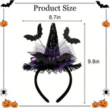 Witch Hat Headband for Women, Halloween Costume Accessory