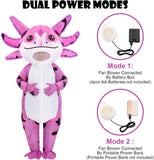 Inflatable Axolotl Costume for Adults Funny Blow Up Party Suit