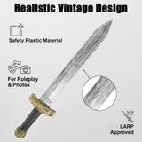 2pcs Toy Sword, LARP Sword for Kids, Cool Toys for Boys,Medieval Knight Weapons Prop Silver