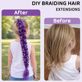 2-Piece 24-Inch Purple Braiding Hair Extensions for Kids