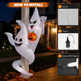 7FT Ghost Hugging Tree Halloween Inflatable Yard Decor