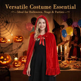 Red Hooded Short Cape for Women