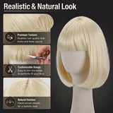 Short Blonde Bob Inward Curl Wig with Bangs for Women
