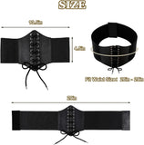 Black Corset Belt for Women, Wide Waist Belt