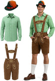 Adult Bavarian Oktoberfest Lederhosen Costume for Men German Festival Outfit for Beer Festival Halloween Party
