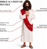 Men's Jesus Costume Adult Biblical Robe Costume with Accessories Halloween Cosplay Costume