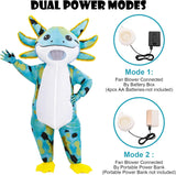 Inflatable Axolotl Costume for Adults Funny Blow Up Party Suit