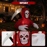 Halloween Inflatable Outdoor Decorations 6FT Red Grim Reaper