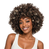 Brown Curly Afro Wig for Women 70s 80s Halloween Cosplay