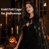 Halloween Gold Hooded Costume Cloak