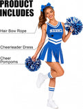 Cheerleader Costume for Women, Halloween Uniform Outfit Cosplay Sports Dress
