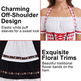 3 PCS Oktoberfest Dirndl Dress for Women, Red Gingham Bavarian Beer Girl Costume Halloween Costume