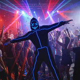 Adult Light-Up Stick Figure Halloween Costume with Mask for Halloween