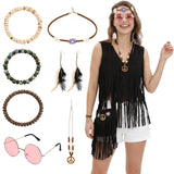 Halloween Hippie Costume Accessories Set, Brown Tassel