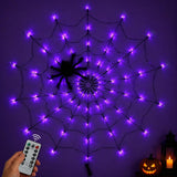 4FT Lighted Halloween Decorations Spider Web Lights, Purple