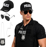 Police Costume Accessories for Adults, 4-Piece Dress-Up Set