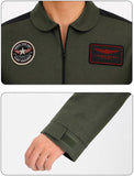 Mens Halloween Fligter Jet Pilot Cosutme Jumpsuit for Adults