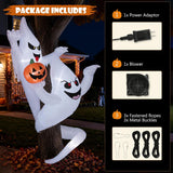 7FT Ghost Hugging Tree Halloween Inflatable Yard Decor