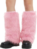 Women’s Furry Leg Warmers, Long Plush Boot Cuffs for Winter, Faux Fur Leg Covers