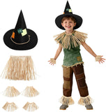 Scarecrow Costume Accessories Set with Hat for Kids, 6 Pieces