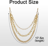 Hip Hop Chain Belt for Men Women, Triple Layer Pants Chain