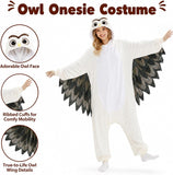 Adult Owl Onesie Costume - 3D Hooded Animal One-Piece Pajama for Halloween Men Women