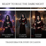 Long Black Wig Witch Costume Accessories Set for Women