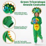 Kids Dinosaur Costume for Girls & Boys - 3D Hooded Animal Jumpsuit Costume for Halloween Party
