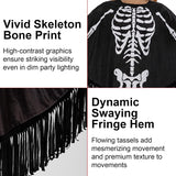 Women's Skeleton Costume, Halloween Poncho Cape