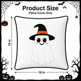 Halloween Pillow Covers 18x18 Set of 2, Witch Hat Ghost Cases